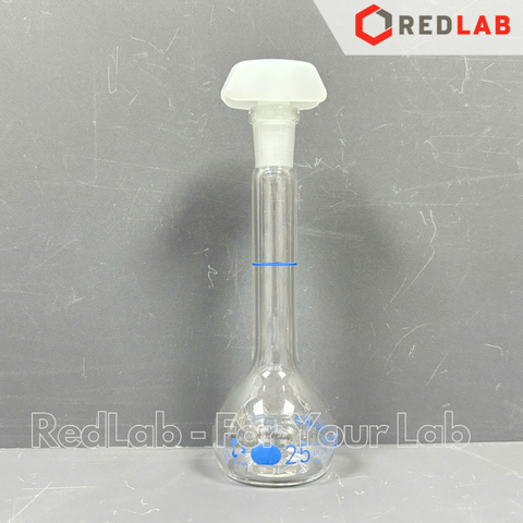 Bình định mức trắng DURAN Class A chữ xanh 10 20 25 50 100 200 250 500 1000 2000 ml, nút nhựa, Volumetric flask, có VAT