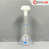 Bình định mức trắng DURAN Class A chữ xanh 10 20 25 50 100 200 250 500 1000 2000 ml, nút nhựa, Volumetric flask, có VAT