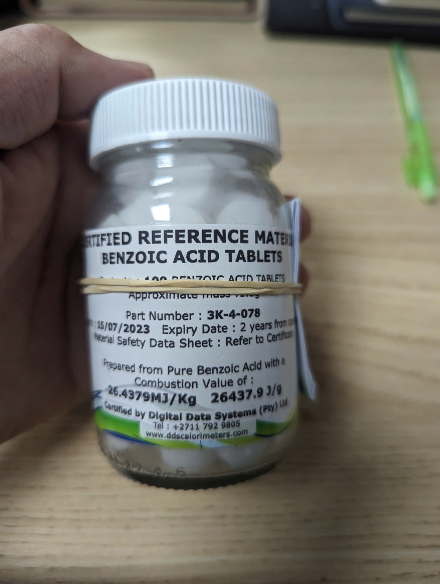 Viên chuẩn máy đo nhiệt lượng mã: 3K-4-078 / Loại 1.0g