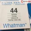 Giấy lọc định lượng số 44 WHATMAN chậm 3um, Ø 90 110 125 150 185 mm (hộp 100 tờ) có VAT