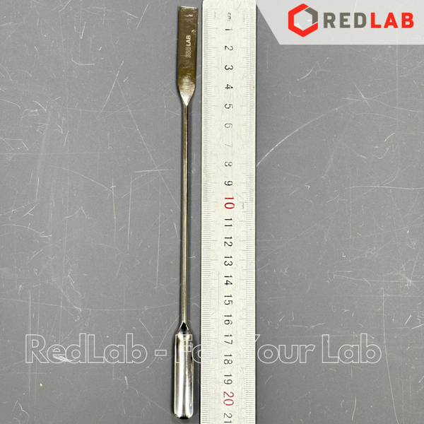 Thìa múc hoá chất rãnh tròn ISOLAB  21 cm, thép AISI 304, thìa cân, muỗng xúc mẫu thí nghiệm, có VAT
