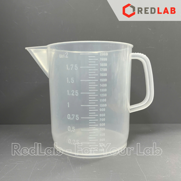 Ca nhựa PP có quai KARTELL chia vạch nổi trắng, dáng thấp 500 1000 2000 3000 5000 ml, Measuring Jugs short form, có VAT