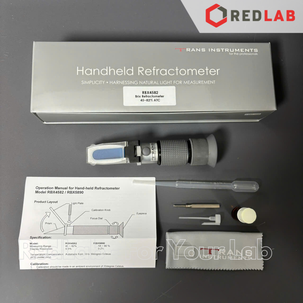 Khúc xạ kế đo độ ngọt 45-82% Brix TRANS Instruments RBX4582, đo độ đường dung dịch, trái cây, có VAT