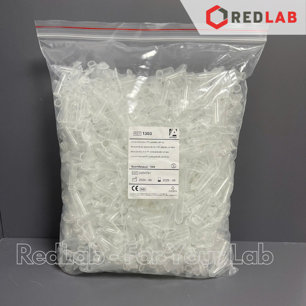 [Gói 1000 cái] Ống ly tâm dạng Eppendorf 1.5ml 2ml Aptaca - Ý 1003/G, 1303, microtube liền nắp, chia vạch, có VAT