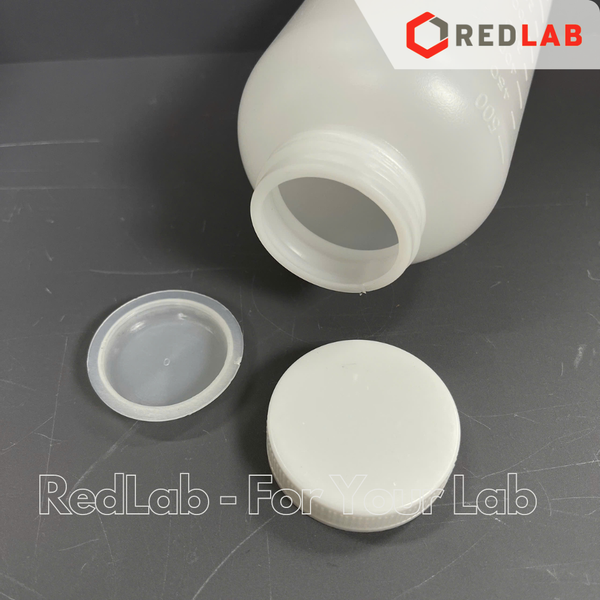Chai nhựa PP trắng Việt Nam 500ml chia vạch nổi trắng, miệng rộng có nắp vặn và nắp đệm, có VAT