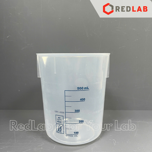 Ca nhựa PP không quai vạch in xanh ONELAB 50 100 250 500 1000 2000 3000 5000 ml, cốc đong thí nghiệm, chịu nhiệt, có VAT