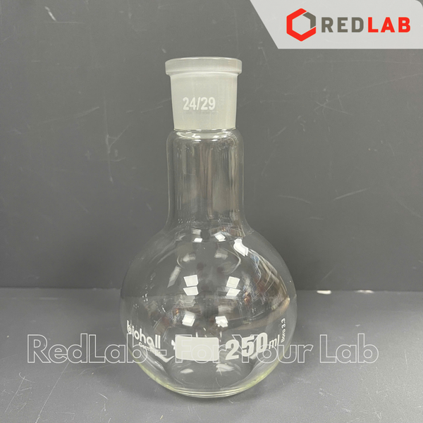 Bình cầu đáy bằng 1 cổ nhám BIOHALL 25 50 100 250 500 ml 1L 2L 3L 5L 10L 20L - 14/23 19/26 24/29 29/32 34/35 45/40 55/44, mark trắng, có VAT