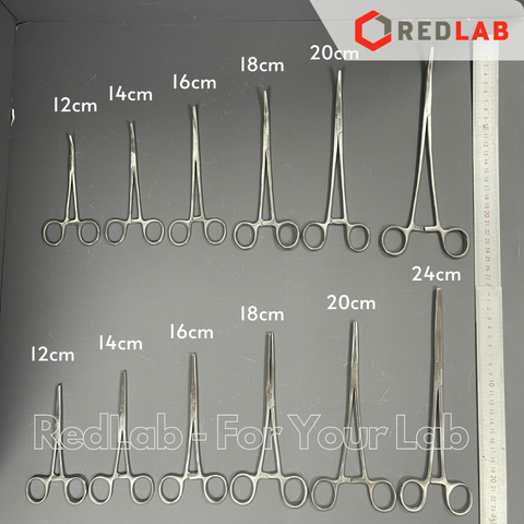 Pen / panh kẹp dạng Thẳng Pakistan 12 14 16 18 20 24 cm, không mấu, có gờ, dùng trong lab thí nghiệm, có VAT