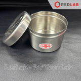Hộp lưu mẫu inox, hộp gòn đúc Ø 7.5 8.5 10 cm dùng trong lab thí nghiệm, nghiên cứu, spa, có VAT