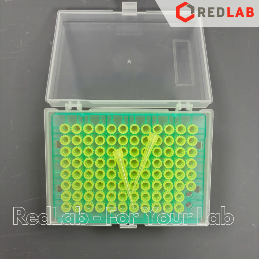 [Hộp 96 cái] Đầu tip vàng 200ul có khía APTACA 4202/E, nhựa PP, có thể hấp autoclave, có VAT