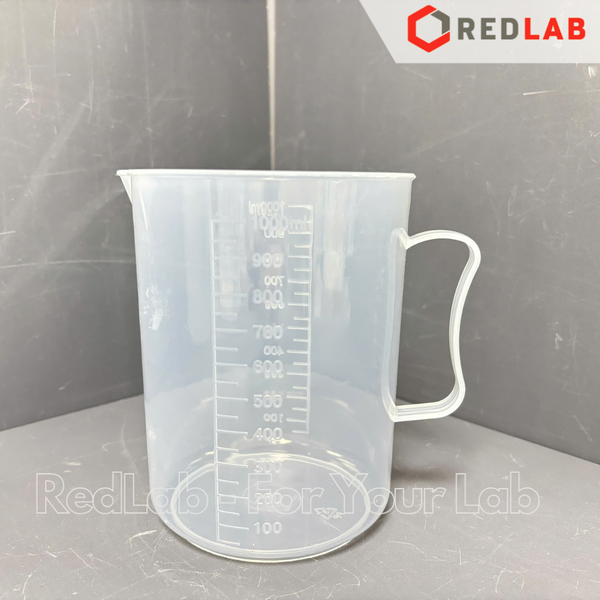 Ca nhựa Education có quai vạch nổi trắng ONELAB 100 250 500 1000 2000 3000 5000 ml, cốc đong thí nghiệm, có VAT