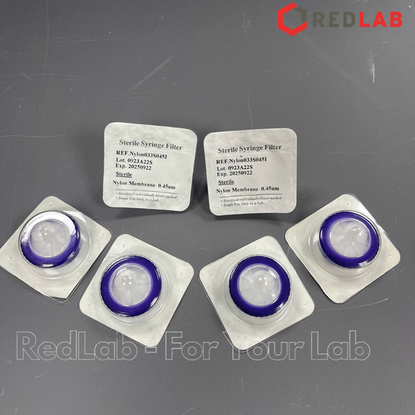 Đầu lọc Syringe Nylon tiệt trùng, đường kính 33mm, lỗ lọc 0.22µm và 0.45µm Finetech Nylon033S022I và Nylon033S045I, có VAT