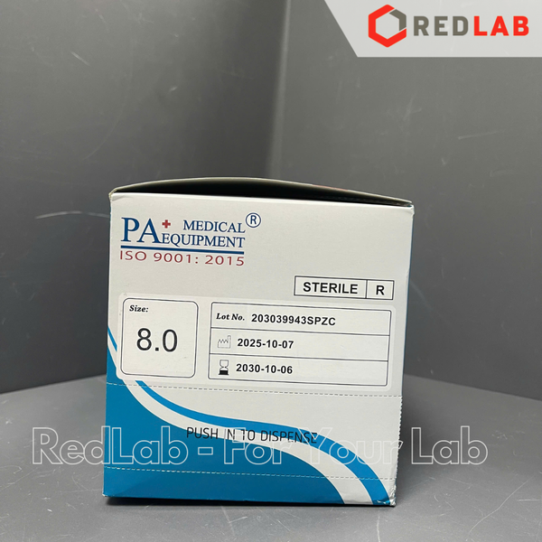 [Hộp 50 đôi] Găng tay cao su latex Sterilized in pairs có bột PA Gloves size 6.5 7.0 7.5 8.0  dùng trong thí nghiệm, có VAT