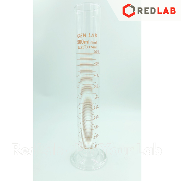 Ống đong thủy tinh GENLAB 10 25 50 100 250 500 1000 2000 ml đáy tròn, chia vạch nâu, đong mẫu thí nghiệm, có VAT