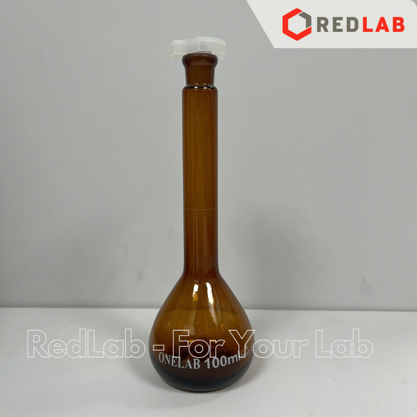 Bình định mức Nâu nút nhựa ONELAB 10 25 50 100 250 500 1000 2000 ml, dùng định mức mẫu thí nghiệm, có VAT