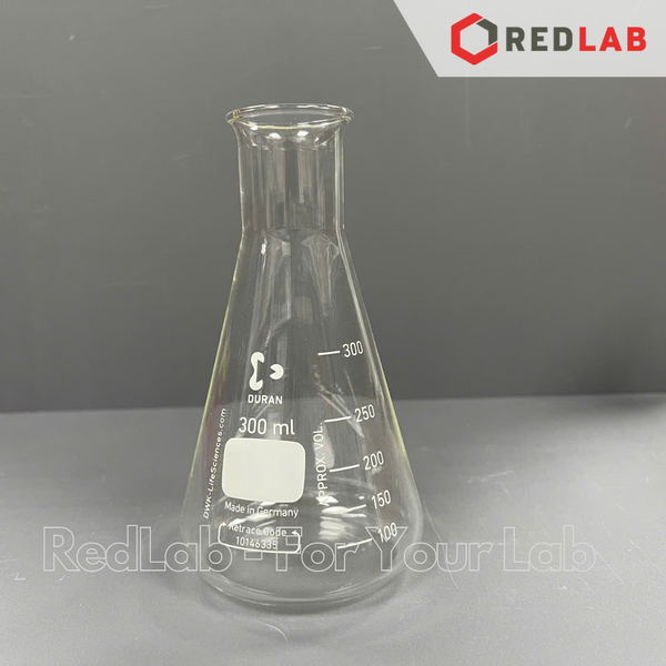 Bình tam giác cổ hẹp DURAN Class A 50 100 150 200 250 300 500 800 ml, 1 2 3.5 5 L, Narrow neck Erlenmeyer, có VAT