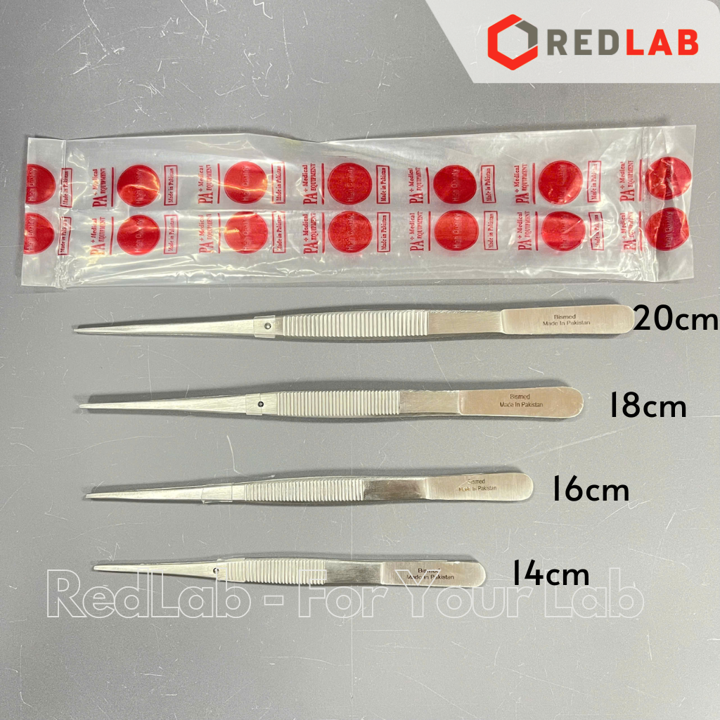 Nhíp thẳng đầu nhọn Pakistan 14 16 18 20 cm, dùng trong lab thí nghiệm, có VAT