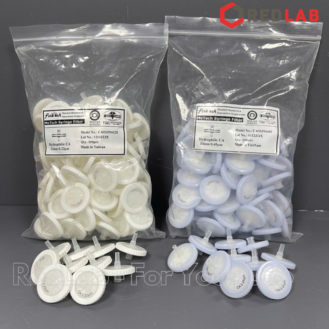 Đầu lọc Syringe CA đường kính 33mm, lỗ lọc 0.22µm và 0.45µm không tiệt trùng Finetech CA033N022I và CA033N045I, giá tốt, có VAT