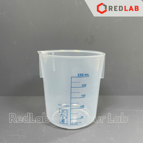 Ca nhựa PP không quai vạch in xanh ONELAB 50 100 250 500 1000 2000 3000 5000 ml, cốc đong thí nghiệm, chịu nhiệt, có VAT