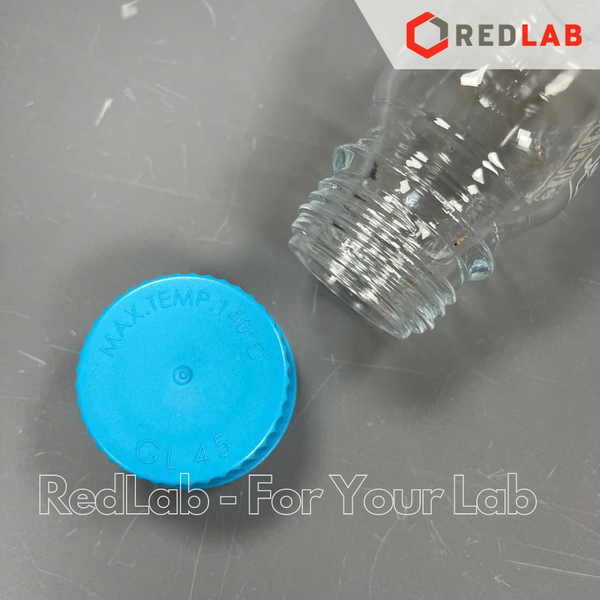 Chai trung tính trắng ISOLAB 100 250 500 1000 ml 2 3 5 10 L nắp vặn PP xanh GL45, thủy tinh borosilicate, có VAT