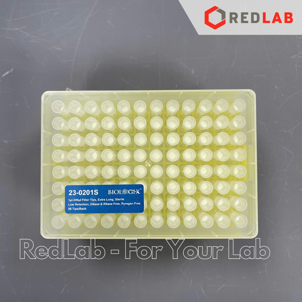 [Hộp 96 cái] Đầu tip có Lọc 200ul, BIOLOGIX 23-0201S dài 59.3mm, giảm bám dính, nhựa PP, có thể hấp autoclave, có VAT