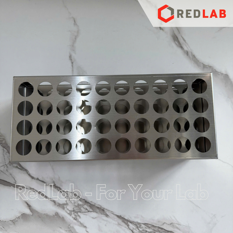 Giá đỡ ống nghiệm inox ONELAB 60 40 24 21 vị trí đựng ống nghiệm, ống ly tâm Ø 16 20 25 30 mm, có VAT
