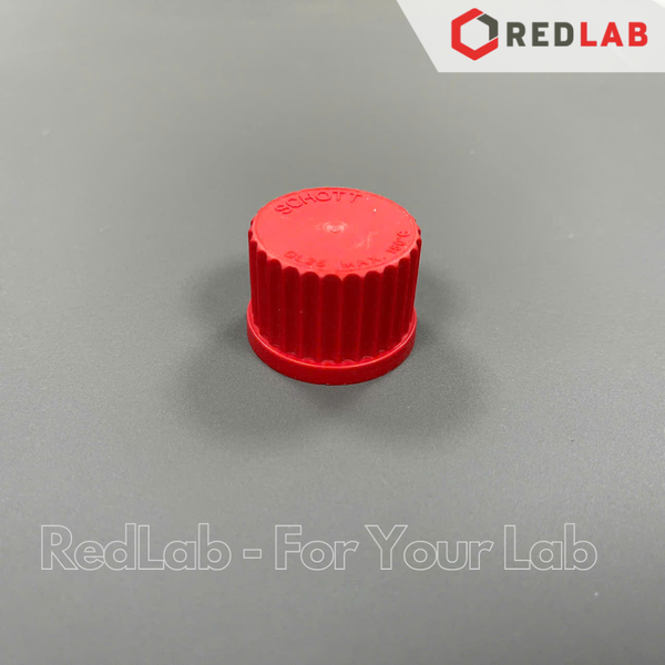 Nắp vặn đỏ GL45 GL32 GL25 nhựa PTFE chịu nhiệt cho chai trung tính, DURAN 292402807, có VAT