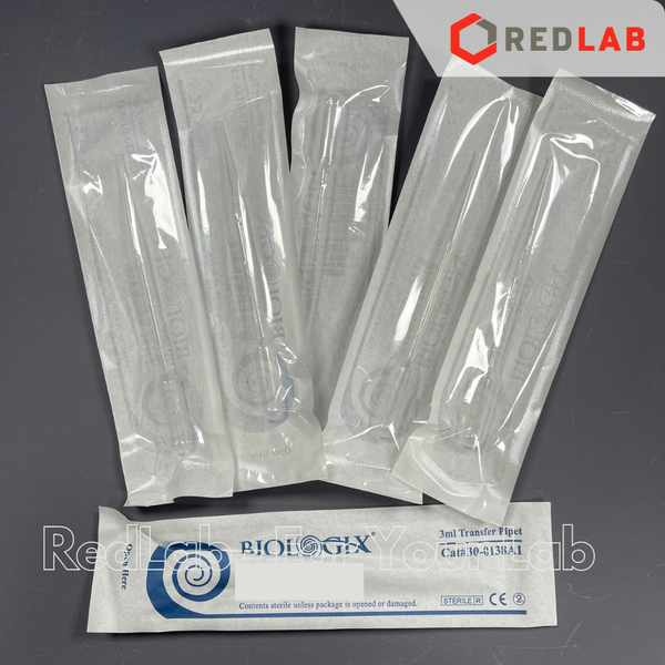 Pipet pasteur nhựa 3ml Individually sterile BIOLOGIX 30-0138A1 ống hút nhỏ giọt thí nghiệm, dài 160mm, chia vạch, có VAT