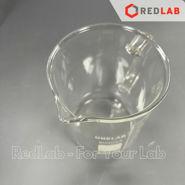 Cốc đốt thuỷ tinh có tay cầm ONELAB 250 500 1000 2000 ml, beaker thí nghiệm có quai chịu nhiệt, có VAT