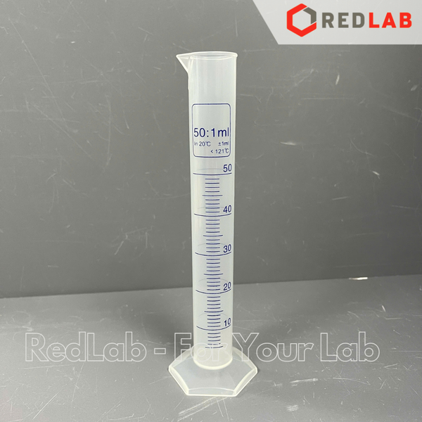 Ống đong nhựa PP in vạch xanh ONELAB 10 25 50 100 250 500 1000 2000 ml, đáy lục giác, chịu nhiệt, có VAT