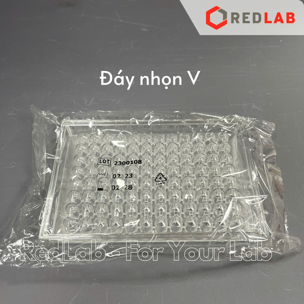 Đĩa elisa nuôi cấy tế bào 96 giếng APTACA 5096 đáy bằng, đáy U, đáy nhọn V, nắp đậy, Individually sterile, có VAT