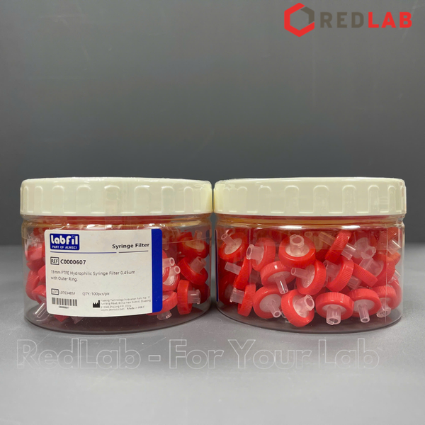 [Hộp 100 cái] Đầu lọc PTFE ưa nước hydrophilic Syringe filter Labfill ALWSCI 13mm / 25mm, lỗ lọc 0.22um / 0 45um, dùng cho sắc ký HPLC, có VAT