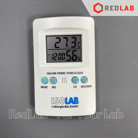 Nhiệt ẩm kế điện tử ISOLAB 060.03.001 đo từ - 50°C đến +70°C, 10% RH đến 99% RH, có VAT