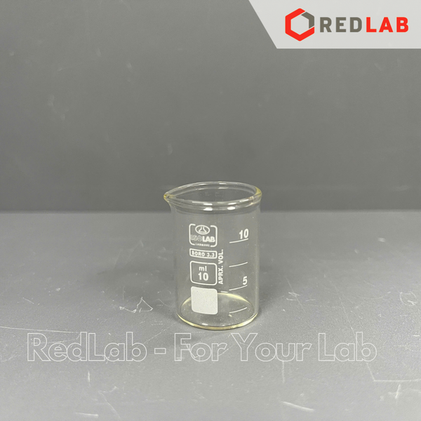 Cốc thủy tinh thấp thành ISOLAB 10 25 50 100 150 250 400 600 ml 1L 2L 5L, beaker - cốc đốt chịu nhiệt boro 3.3, có VAT