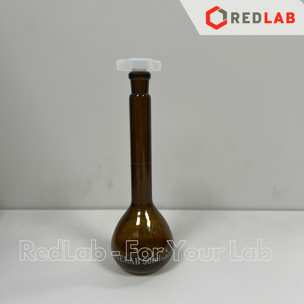 Bình định mức Nâu nút nhựa ONELAB 10 25 50 100 250 500 1000 2000 ml, dùng định mức mẫu thí nghiệm, có VAT