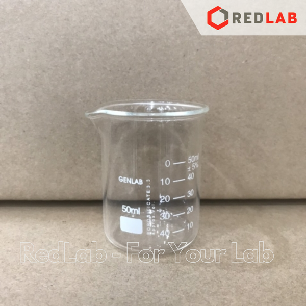 Cốc đốt thủy tinh thấp thành GENLAB 10 25 50 100 250 500 1000 ml 2 3 5 10 L, beaker thí nghiệm có mỏ, chịu nhiệt, có VAT