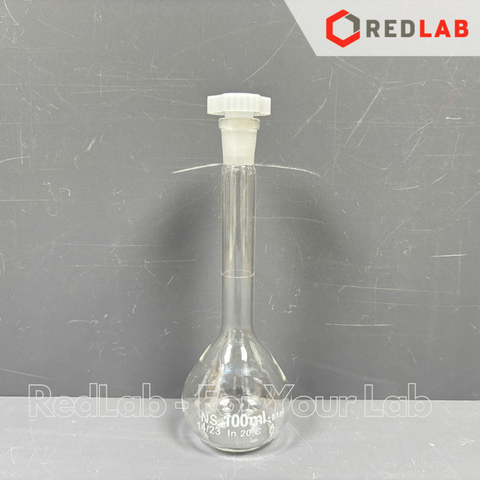 Bình định mức trắng nút nhựa GENLAB 5 10 20 25 50 100 200 250 500 1000 2000 ml, dùng định mức mẫu thí nghiệm, có VAT