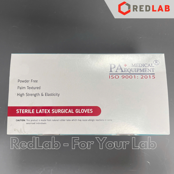 [Hộp 50 đôi] Găng tay cao su latex Sterilized in pairs Không bột PA Gloves size 6.5 7.0 7.5 8.0 dùng trong thí nghiệm, có VAT