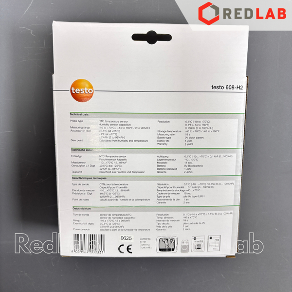 Máy đo nhiệt độ, độ ẩm TESTO 608 H2 (0560 6082) nhiệt ẩm kế -10 đến +70 °C, 2 đến 98 %RH, chính hãng, có VAT