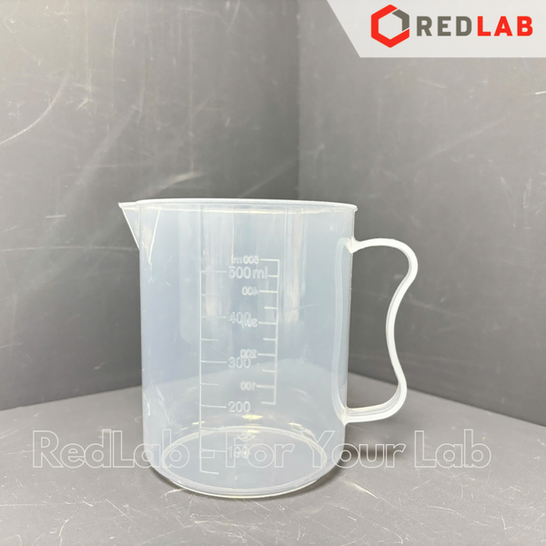 Ca nhựa Education có quai vạch nổi trắng ONELAB 100 250 500 1000 2000 3000 5000 ml, cốc đong thí nghiệm, có VAT