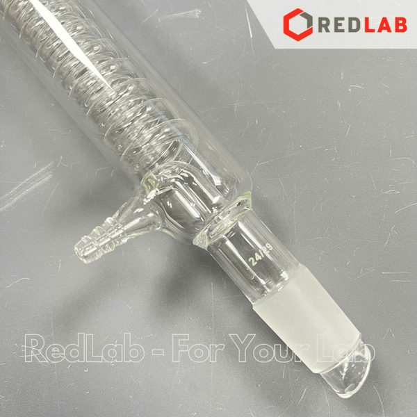 Ống sinh hàn thẳng, bóng, xoắn GENLAB 300mm, 2 cổ nhám 24/29 hoặc 29/32, dùng trong thí nghiệm chưng cất, ngưng tụ, có VAT