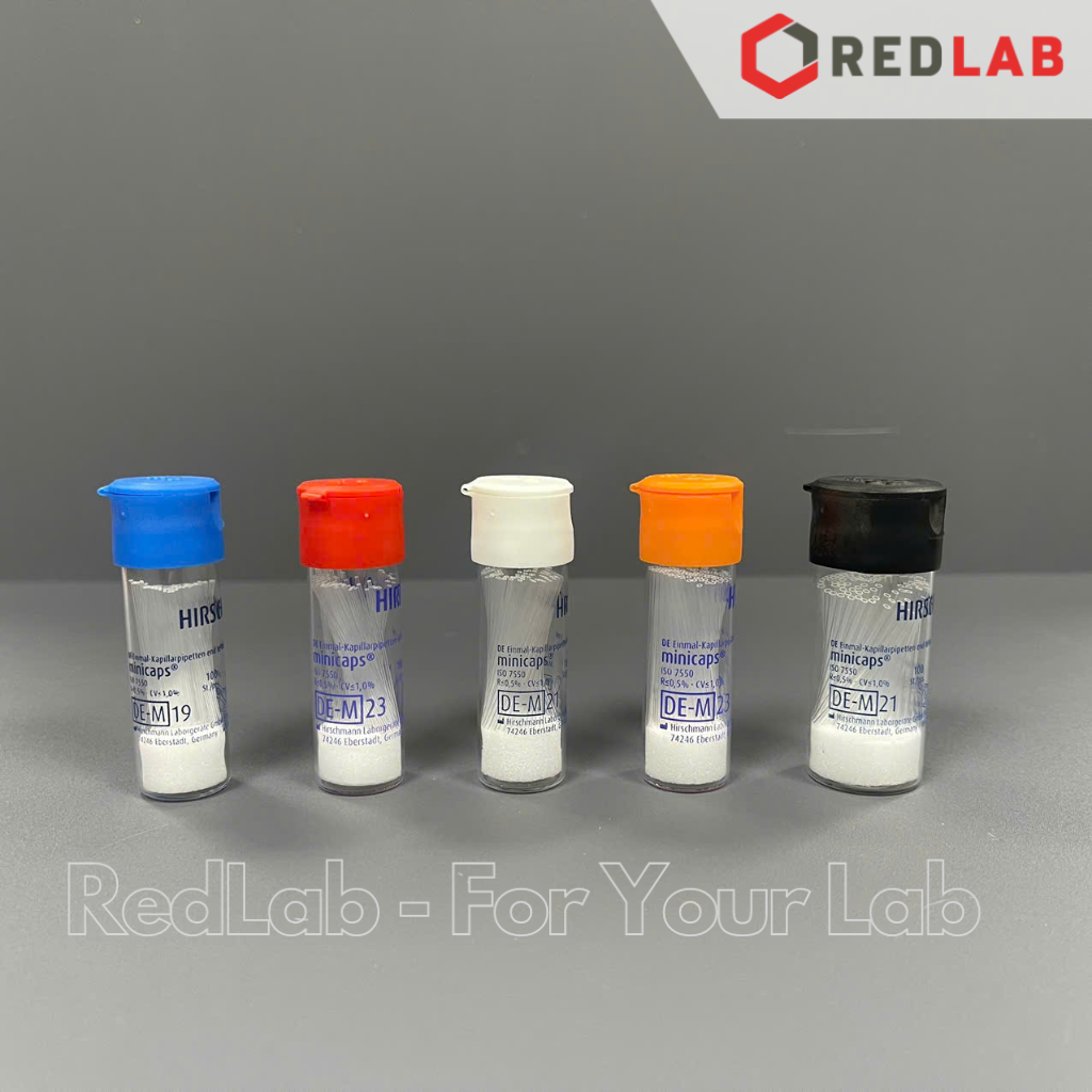 Ống mao quản chấm sắc ký HIRSCHMANN minicaps 1ul 2ul 5ul 10ul 20ul dài 3cm (hộp 100 cái) có VAT