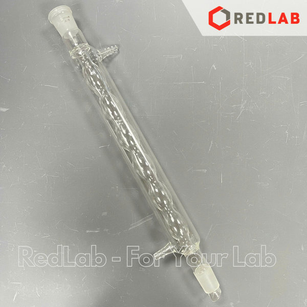 Ống sinh hàn thẳng, bóng, xoắn GENLAB 300mm, 2 cổ nhám 24/29 hoặc 29/32, dùng trong thí nghiệm chưng cất, ngưng tụ, có VAT