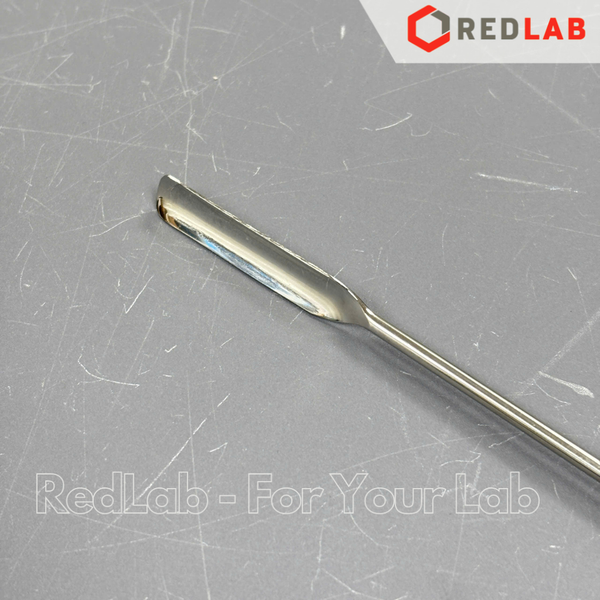 Thìa múc hoá chất rãnh tròn ISOLAB  21 cm, thép AISI 304, thìa cân, muỗng xúc mẫu thí nghiệm, có VAT