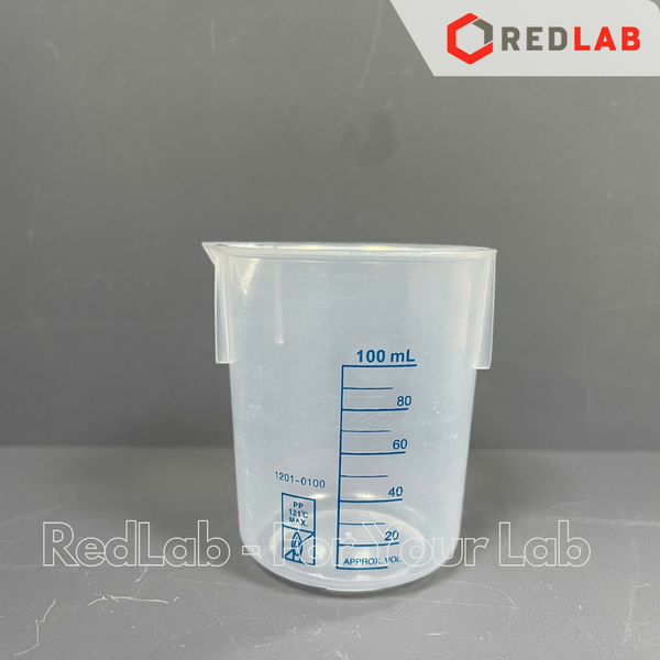 Ca nhựa PP không quai vạch in xanh ONELAB 50 100 250 500 1000 2000 3000 5000 ml, cốc đong thí nghiệm, chịu nhiệt, có VAT