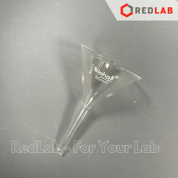 Phễu thuỷ tinh BIOHALL Class A Ø 25 35 50 55 65 70 75 100 120 125 150 mm, thuỷ tinh Boro 3.3, funnel thí nghiệm, có VAT