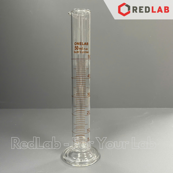 Ống đong thủy tinh ONELAB 10 25 50 100 250 500 1000 2000 ml đáy tròn, chia vạch nâu, đong mẫu thí nghiệm, có VAT