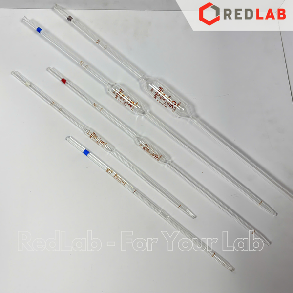 Pipet bầu 2 vạch BIOHALL Class AS  1 2 3 5 10 15 20 25 50 100 ml, chia vạch xanh / nâu, có VAT