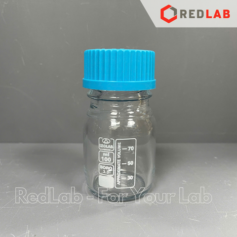 Chai trung tính trắng ISOLAB 100 250 500 1000 ml 2 3 5 10 L nắp vặn PP xanh GL45, thủy tinh borosilicate, có VAT