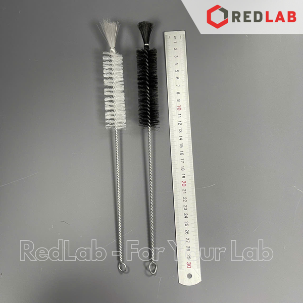 Chổi rửa dụng cụ thí nghiệm 20 30 40 cm trắng / đen, cọ rửa ống nghiệm, ống đong, cốc, chai, bình phòng lab, có VAT